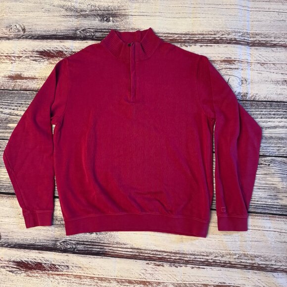 Cutter & Buck 1/4 Zip Pullover Sweater Red Men’s Size L Golf Casual - Picture 2 of 6